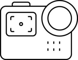 Isolated Gopro Camera Icon In Line Art. vector