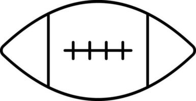 negro Delgado línea Arte de rugby pelota icono. vector