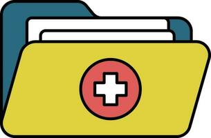 Medical Folder Colorful Icon In Flat Style. vector