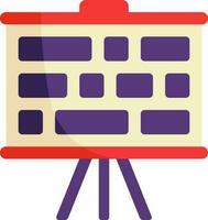 Flat Style Easel Board Colorful Icon. vector