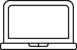 Isolated Laptop Icon In Line Art. vector