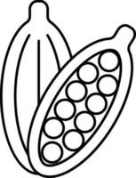 Isolated Cardamom Pods Icon In Black and White vector