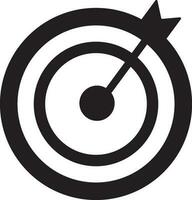 target arrow with bullseye. Glyph icon or symbol. vector