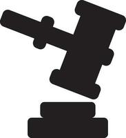 Black judge gavel on white background. Glyph icon or symbol. vector