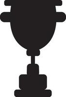 Black trophy cup on white background. Glyph icon or symbol. vector