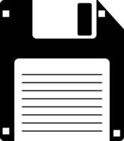 Floppy disk in flat style. Glyph icon or symbol. vector