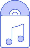 Music CD Icon In Blue And White Color. vector