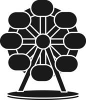 Ferris Wheel Icon In Black and White Color. vector