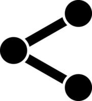 Black and White share icon in flat style. vector