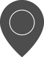 Location Pin Icon In Gray And White Color. vector