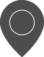 Location Pin Icon In Gray And White Color. vector