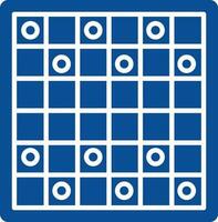 Checkers Game Icon In Blue And White Color. vector