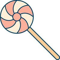 Swirl Lollipop Icon In Orange And Red Color. vector