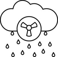 Acid Rain Cloud Icon In Black Linear Style. vector