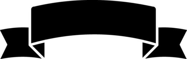 Blank Ribbon Flat Icon In Black Color. vector