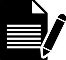 Document with pen icon. vector