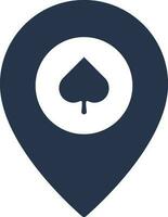 Casino Map Pin Icon In Blue And White Color. vector