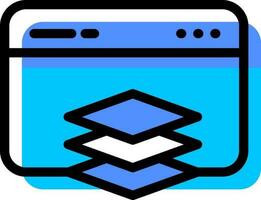 New Page or Layer icon in blue and black color. vector