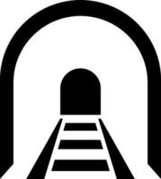 Vector illustration of railway tunnel in Black and White color.