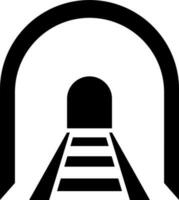 Vector illustration of railway tunnel in Black and White color.