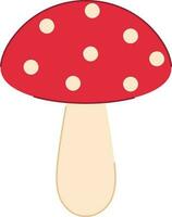 Red And White Toadstool Flat Icon. vector