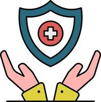 Health Insurance Colorful Icon Or Symbol. vector