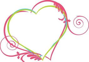 Heart design in pink and green color. vector