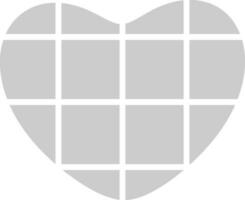 Flat style heart in gray color. vector