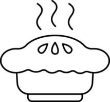 Hot Pie Cake Black Line Art Icon. vector