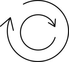 Circular Rotate Double Arrow Icon In Linear Style. vector