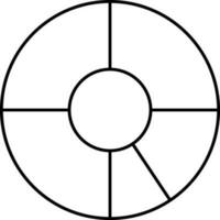 Five Level Pie Chart Icon In Black Outline. vector