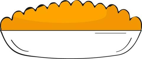 Flat Style Pie Element In Orange And White Color. vector