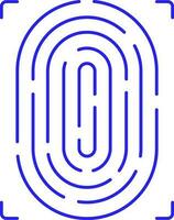 Blue Stroke Illustration Of Fingerprint Scan Icon. vector