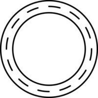 Isolated Coin Icon In Black Thin Line Art. vector
