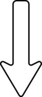 Black Outline Illustration Of Down Arrow Icon. vector