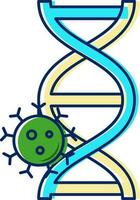 Flat Style Virus With Dna Colorful Icon. vector