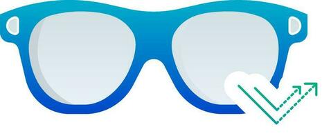 Air Activated Glasses Blue Icon In Flat Style. vector