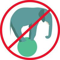 Stop Animal Circus Icon or Symbol In Red And Teal Color. vector