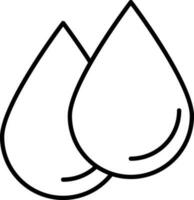 Line art illustration of oil drop icon. vector