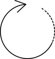 Circular Rotate With Dotted Line Arrow Icon. vector