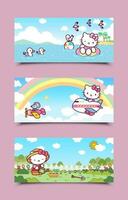 The Story of White Kitten in Banner Set vector