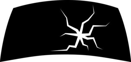 Cracked windshield icon in Black and White color. vector