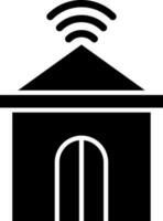 Smart home wifi connected icon or symbol. vector