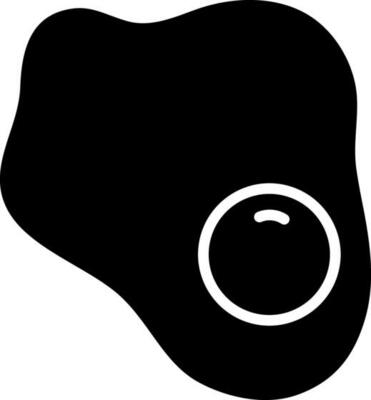 Black and White illustration of omelette or fried egg icon.