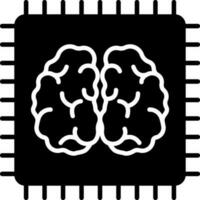 Robotic brain chip icon or symbol. vector