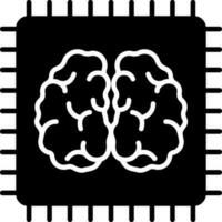 Robotic brain chip icon or symbol. vector