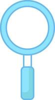 Blue Magnifying Glass Icon In Flat Style. vector