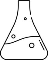 Isolated Erlenmeyer Flask Icon In Black Stroke. vector