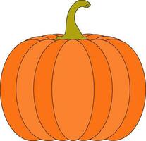 Isolated Orange Pumpkin Icon In Flat Style. vector