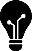 Lighting bulb icon in Black and White color. vector